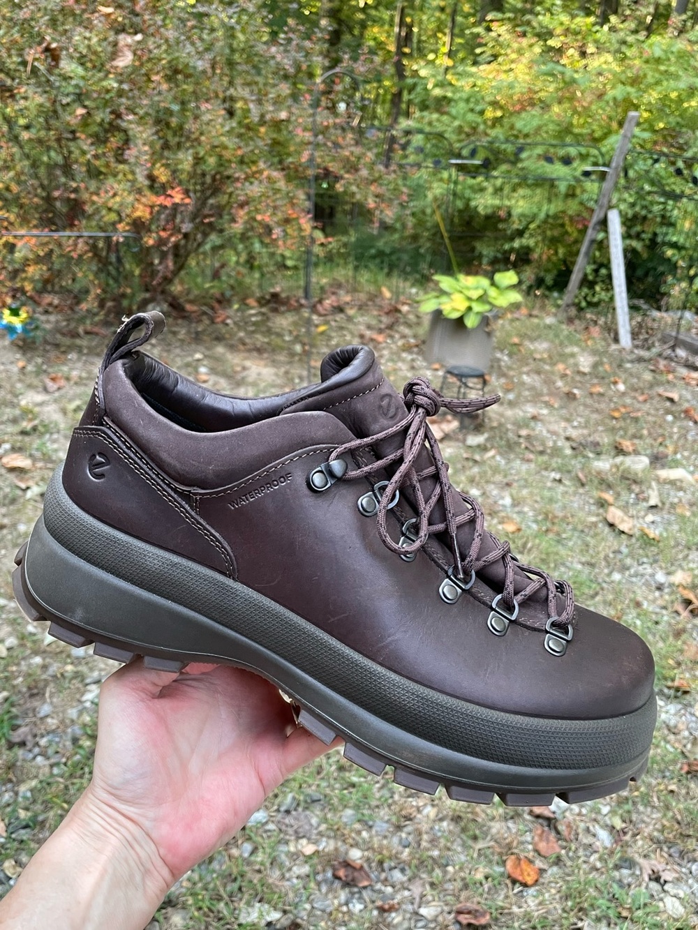 Ecco Track 30 Waterproof Leather Lace Up Boots Size 44